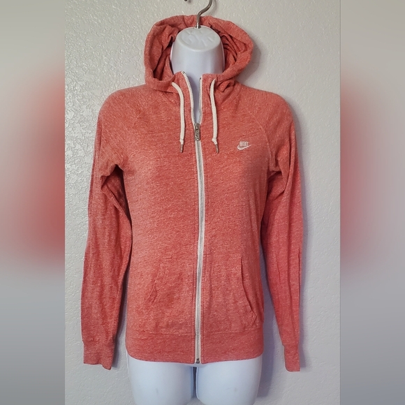 Nike Women's Crimson Heathered Full-Zip Lightweight Hoodie Hooded Jacket Size XS - Picture 3 of 7
